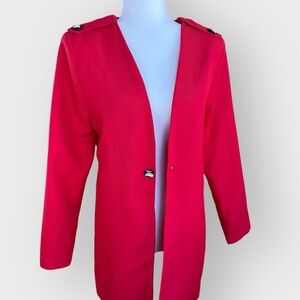 1990s Women's Red Open-Front Power Jacket